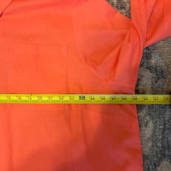 Lands' End Women's Plus Linen-Blend Half Button Popover Tunic Shirt Top 3X Coral - Picture 7 of 9